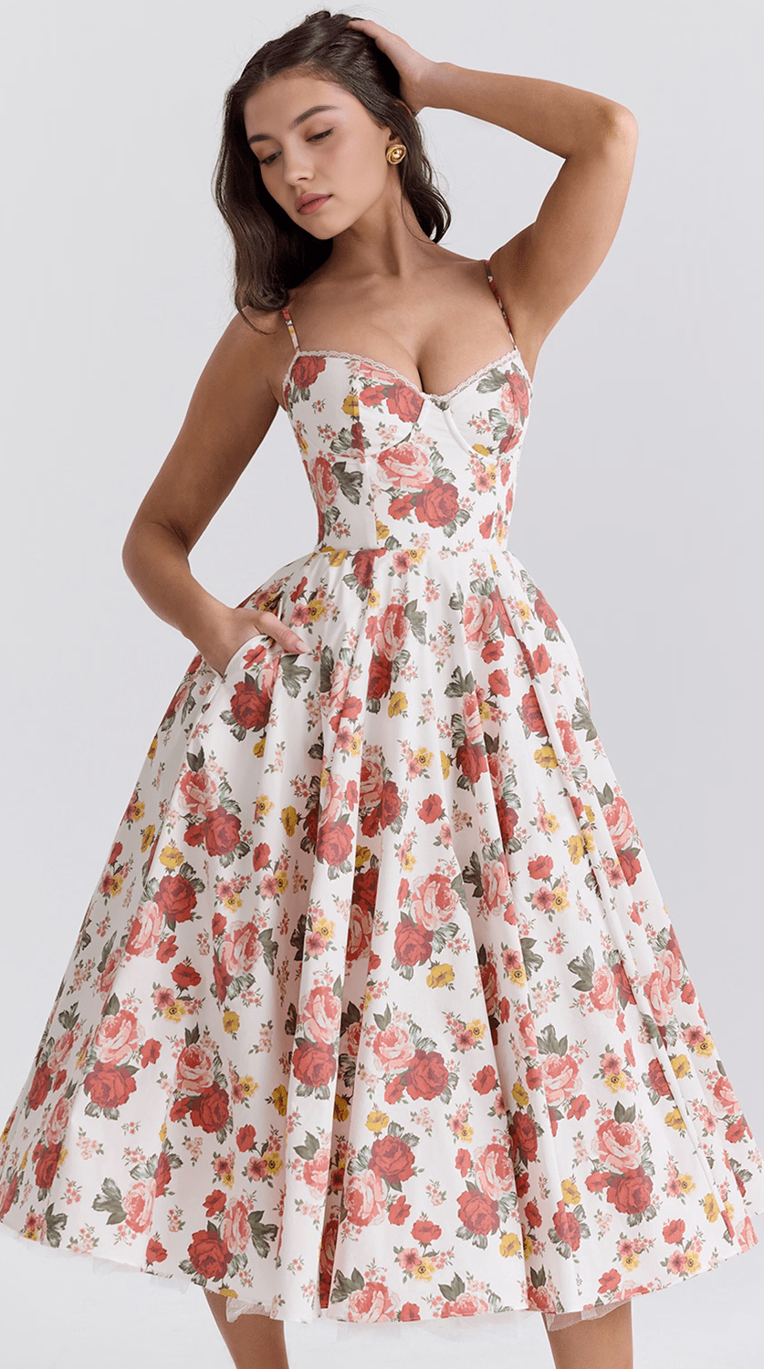 Vestido midi de silueta drapeada