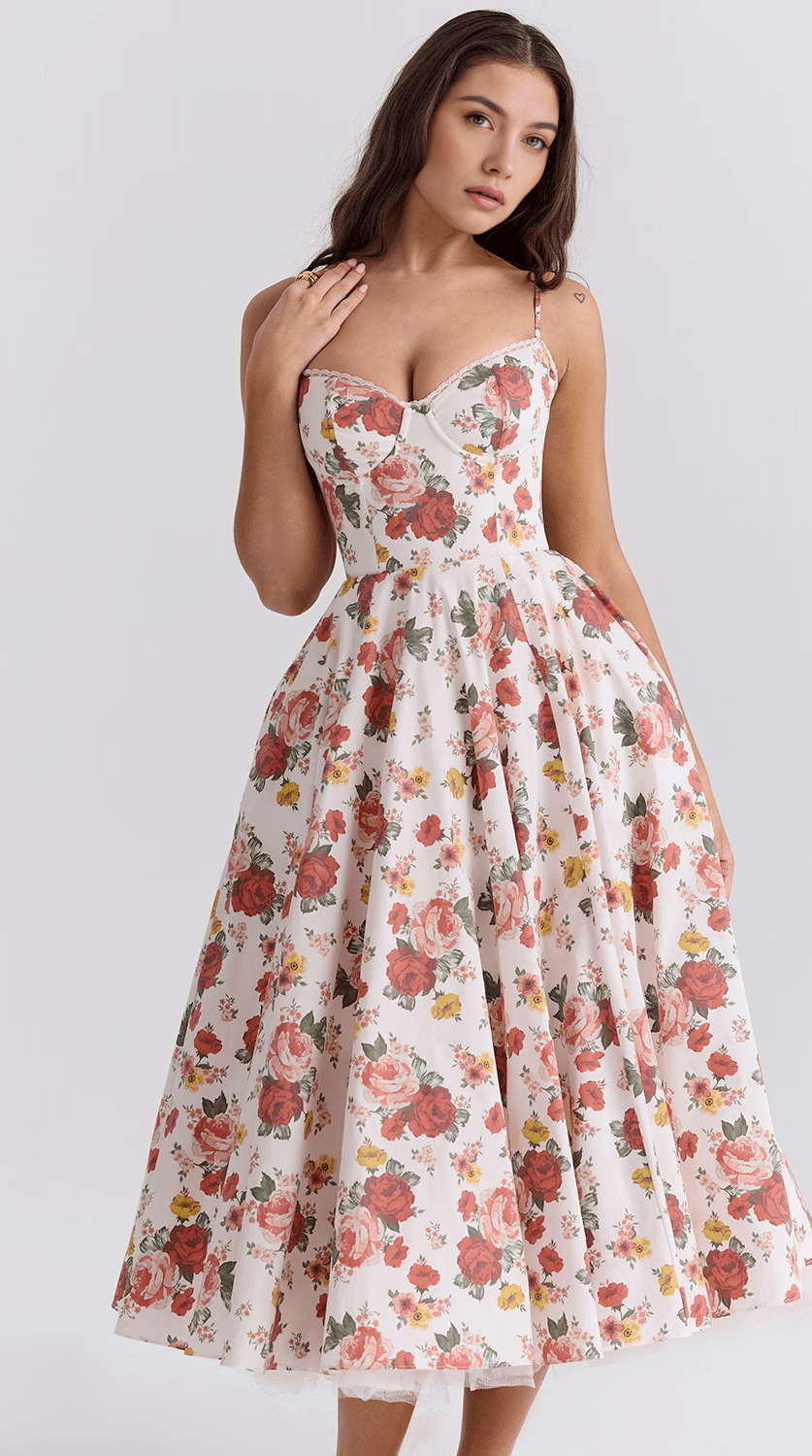 Vestido midi de silueta drapeada