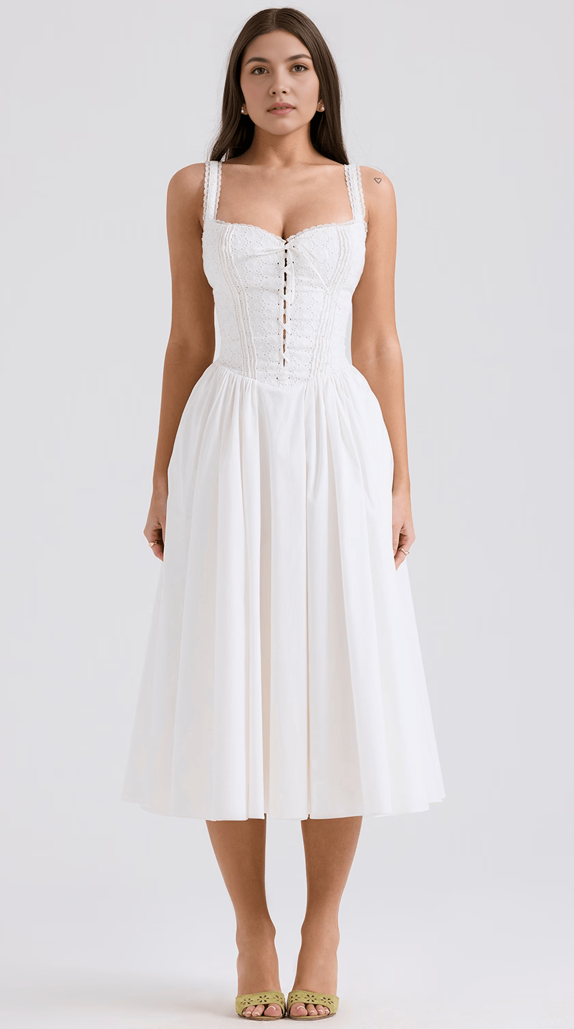 Vestido midi de silueta drapeada fluida