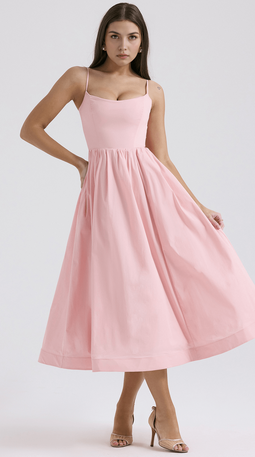 Vestido midi drapeado de estilo sofisticado