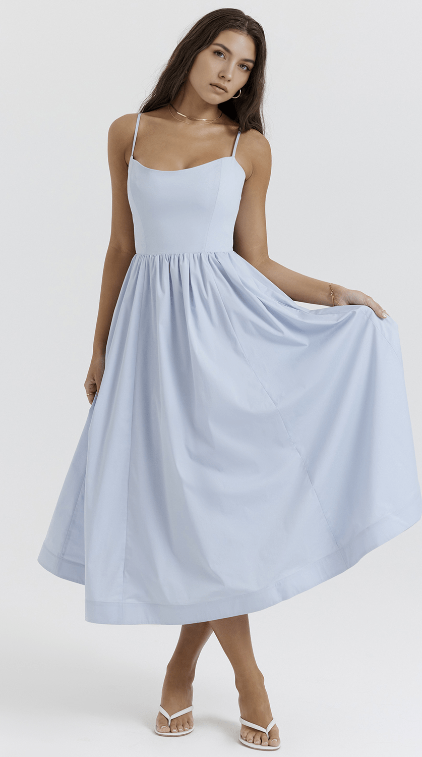 Vestido midi drapeado de estilo sofisticado