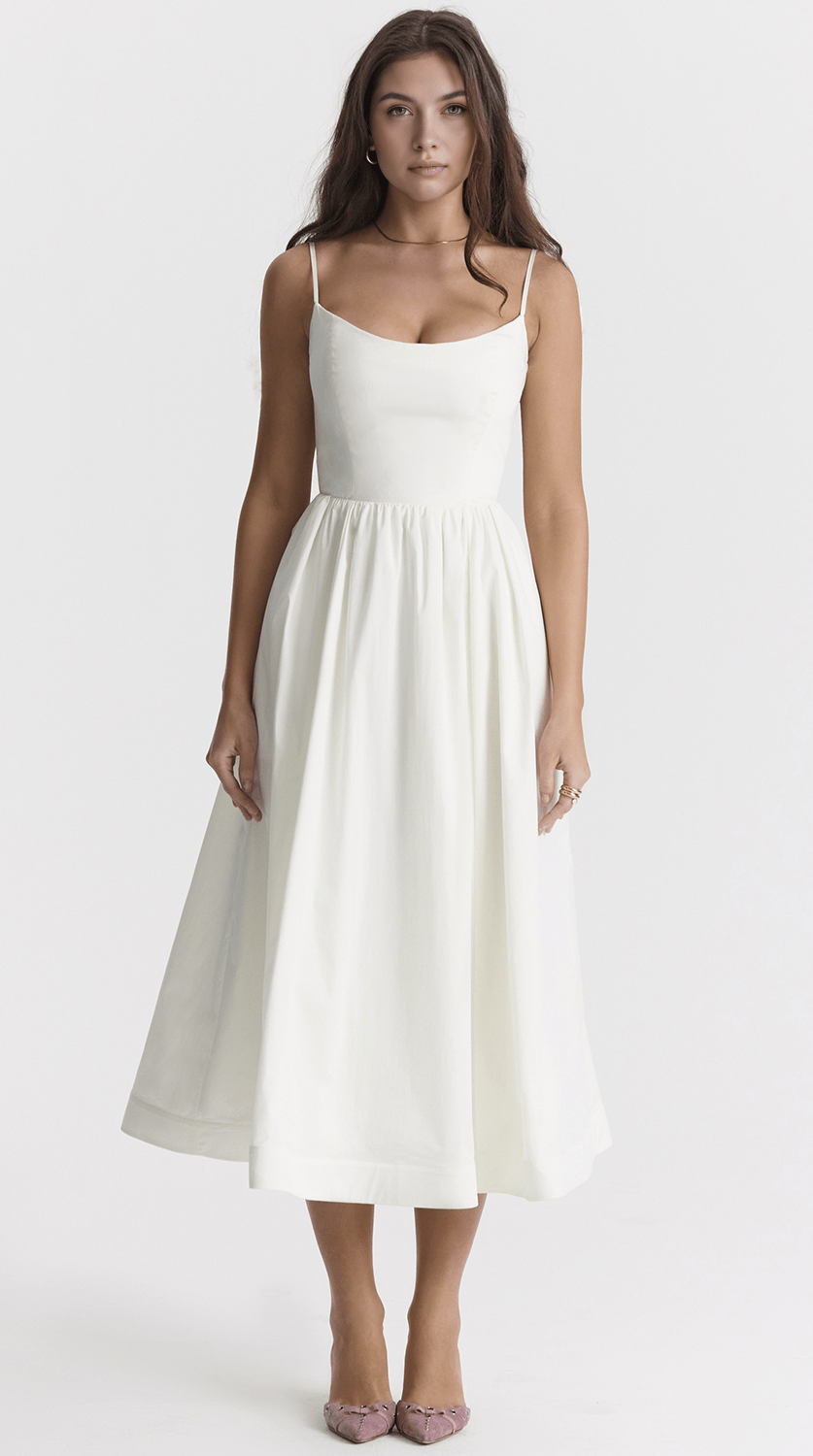 Vestido midi drapeado de estilo sofisticado