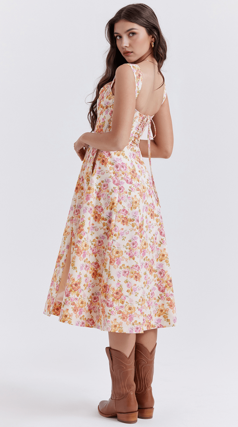 Vestido midi drapeado de silueta atemporal