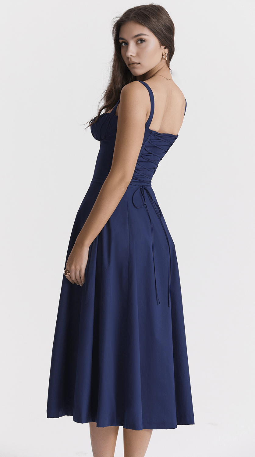 Vestido midi drapeado versátil