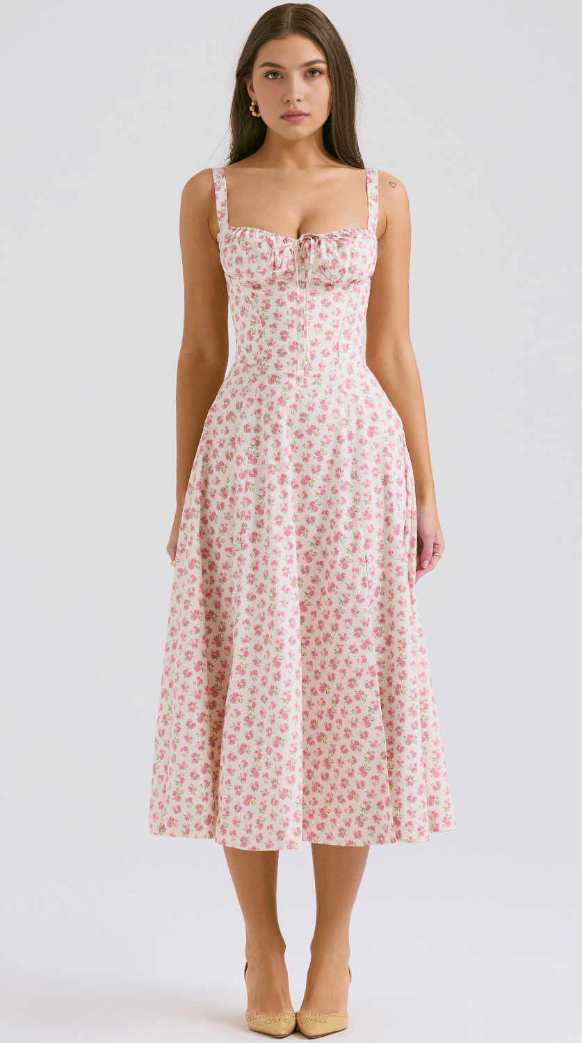 Vestido midi drapeado versátil