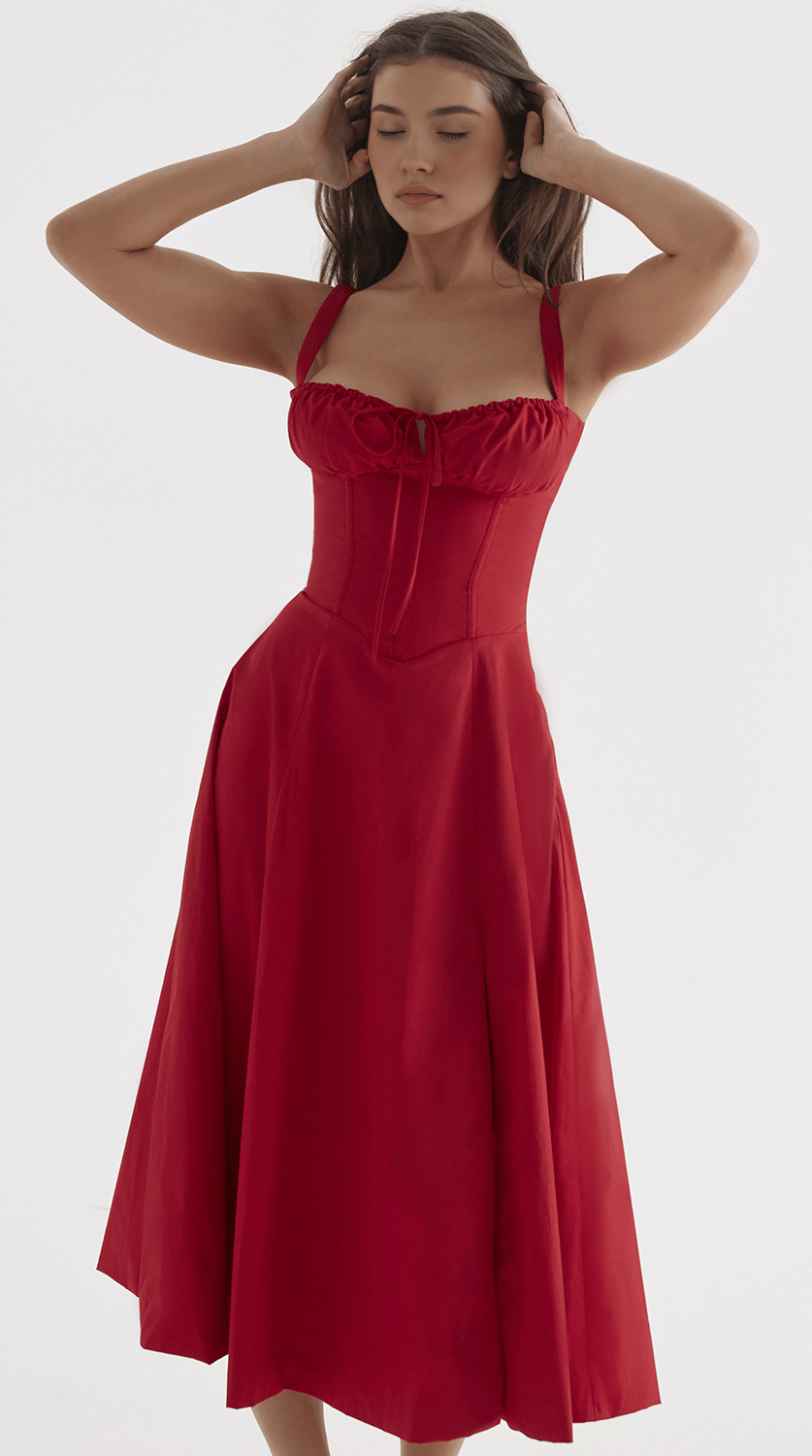 Vestido midi drapeado versátil