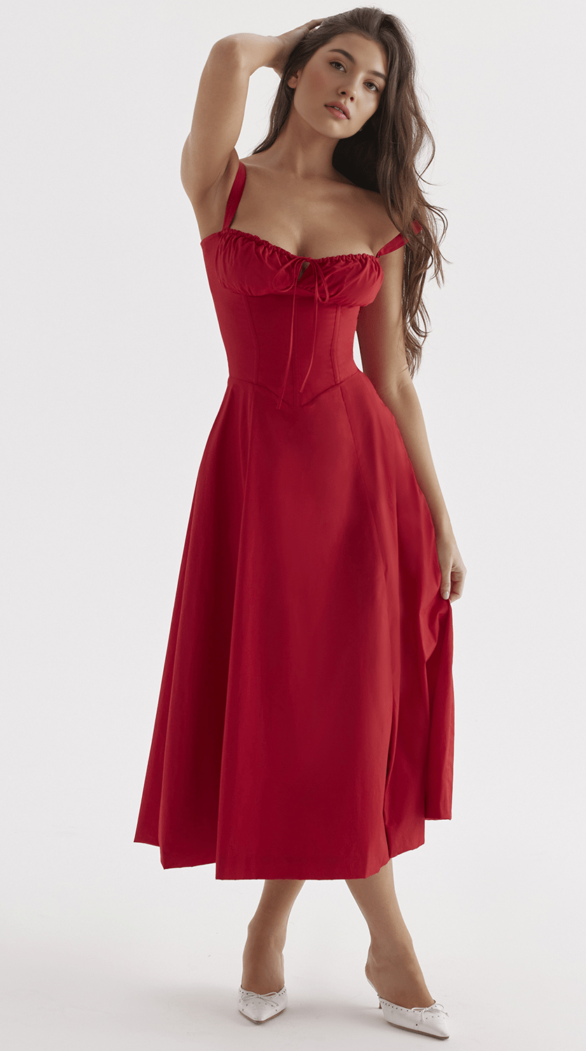 Vestido midi drapeado versátil