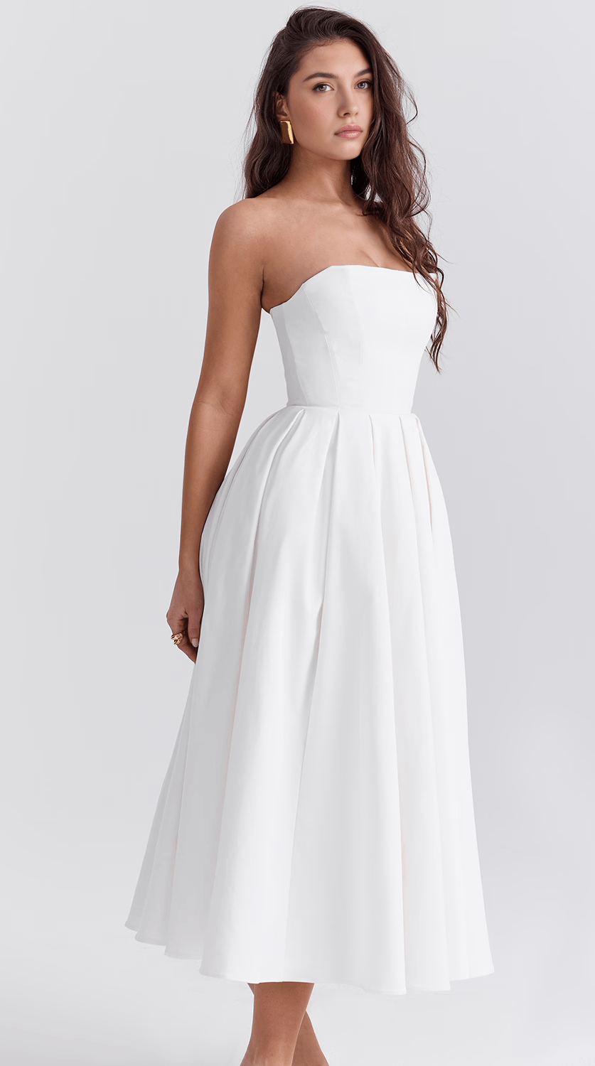 Vestido midi fluido con movimiento natural