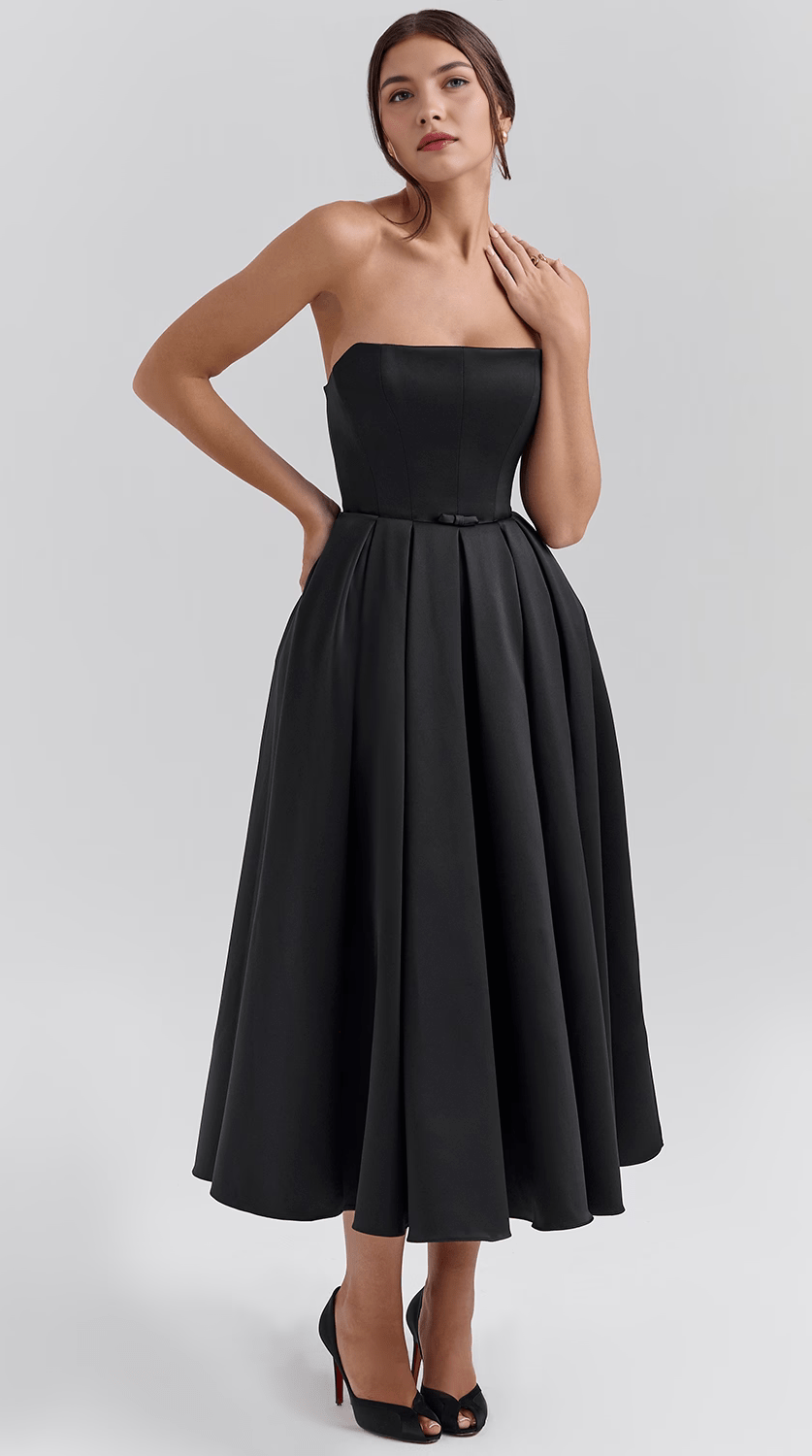 Vestido midi fluido con movimiento natural