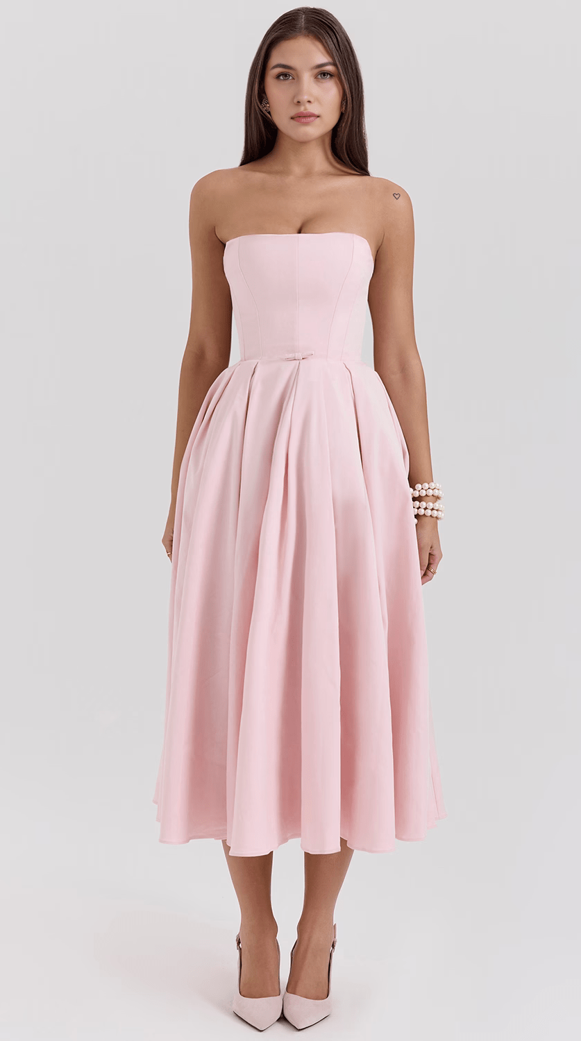 Vestido midi fluido con movimiento natural