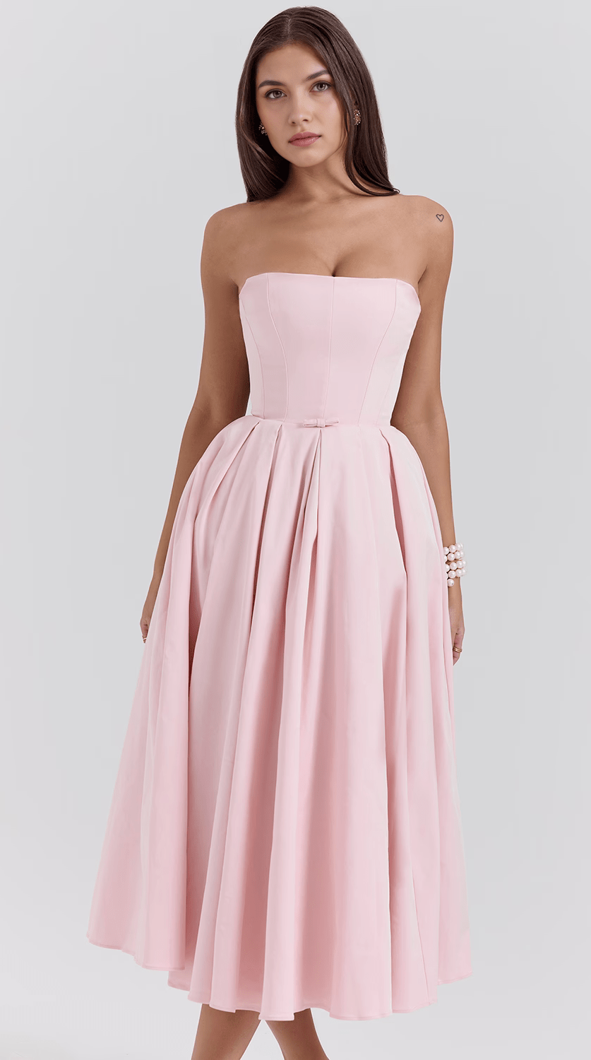 Vestido midi fluido con movimiento natural