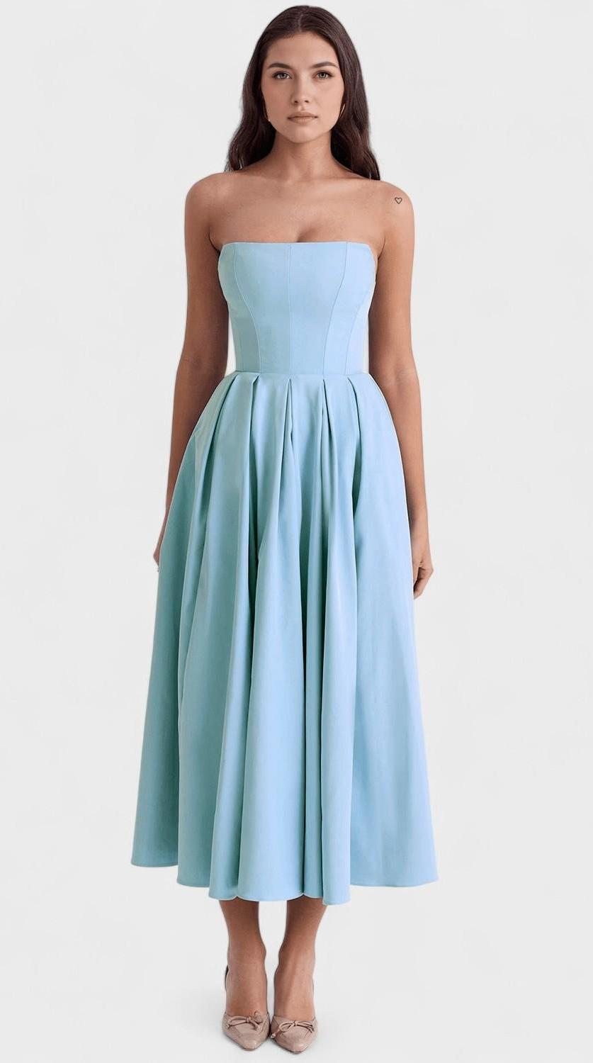 Vestido midi fluido con movimiento natural