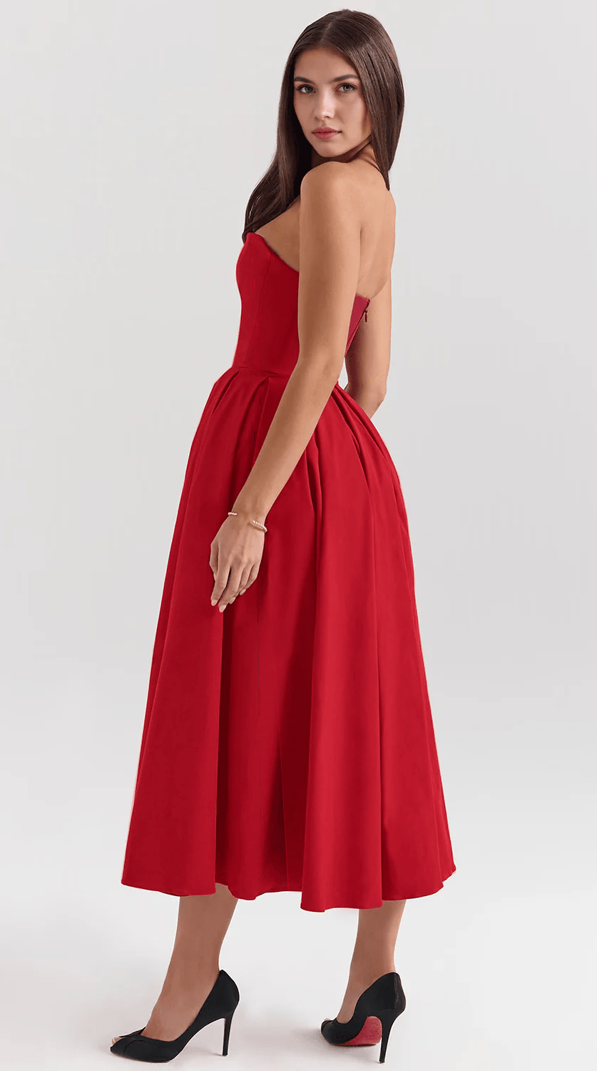 Vestido midi fluido con movimiento natural