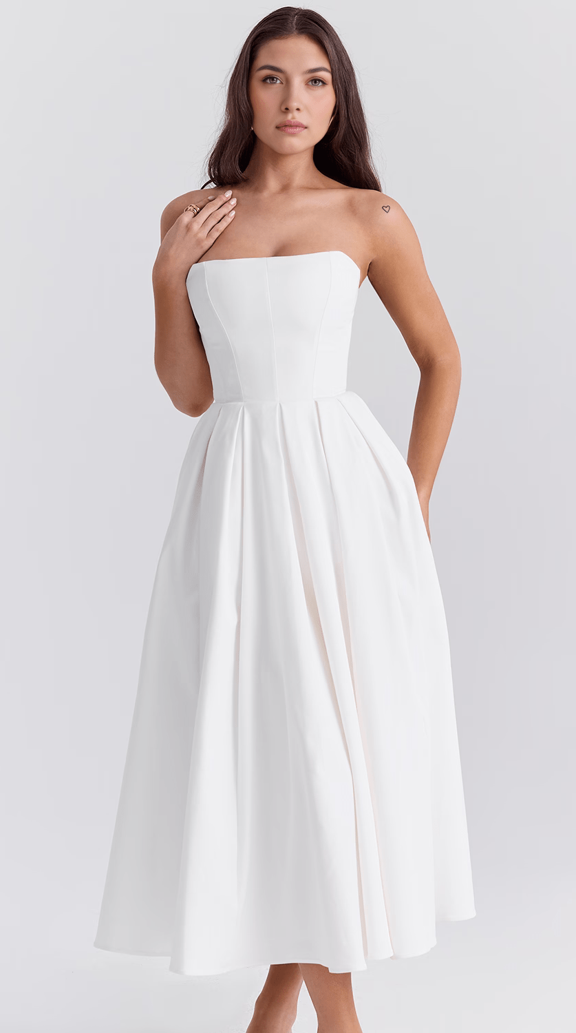 Vestido midi fluido con movimiento natural