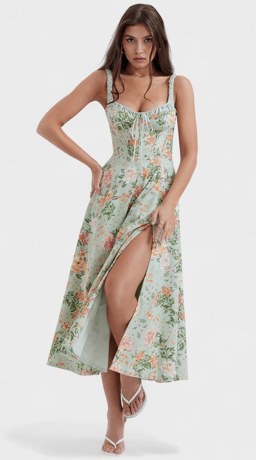 Vestido midi fluido de silueta elegante