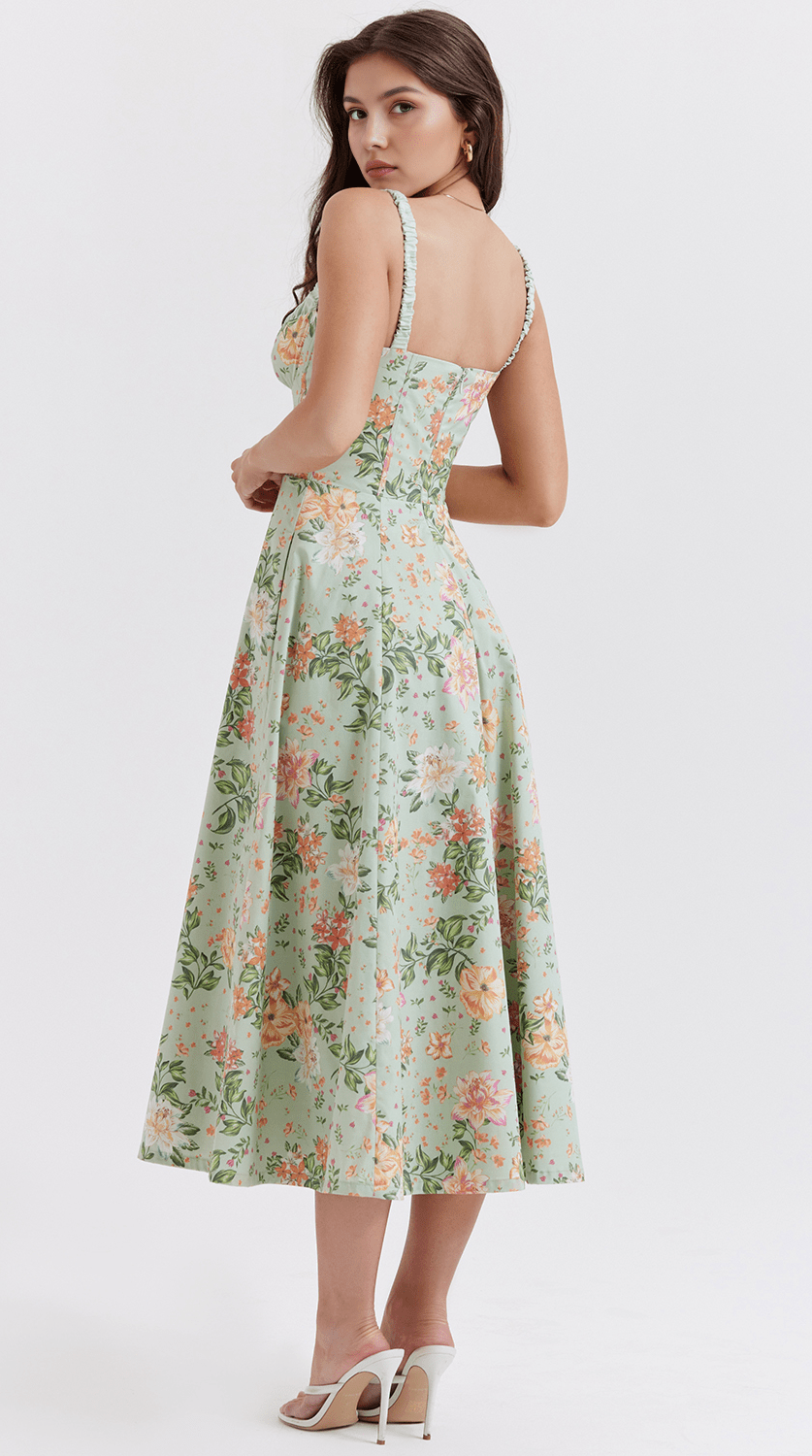 Vestido midi fluido de silueta elegante