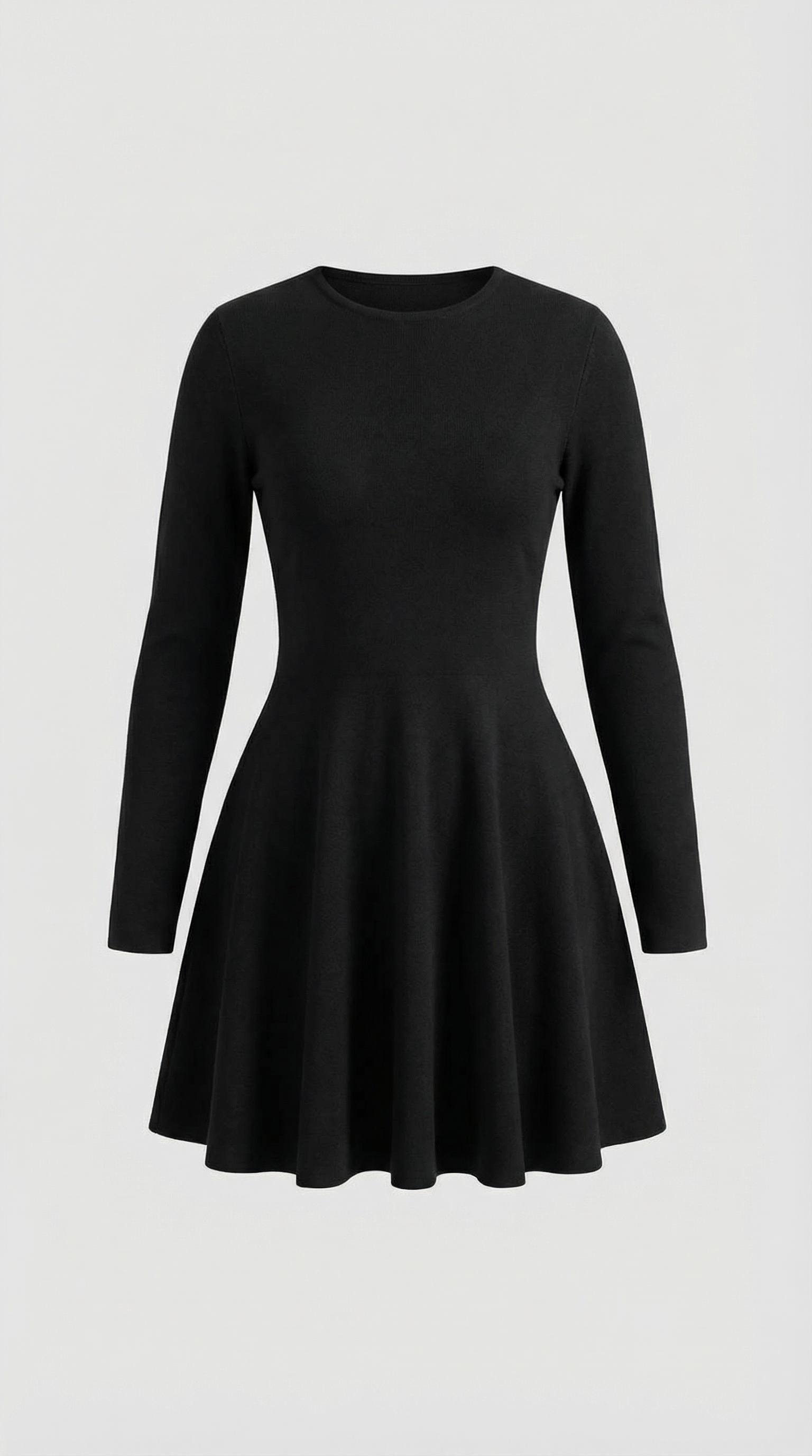 Vestido mini de manga larga con pliegues