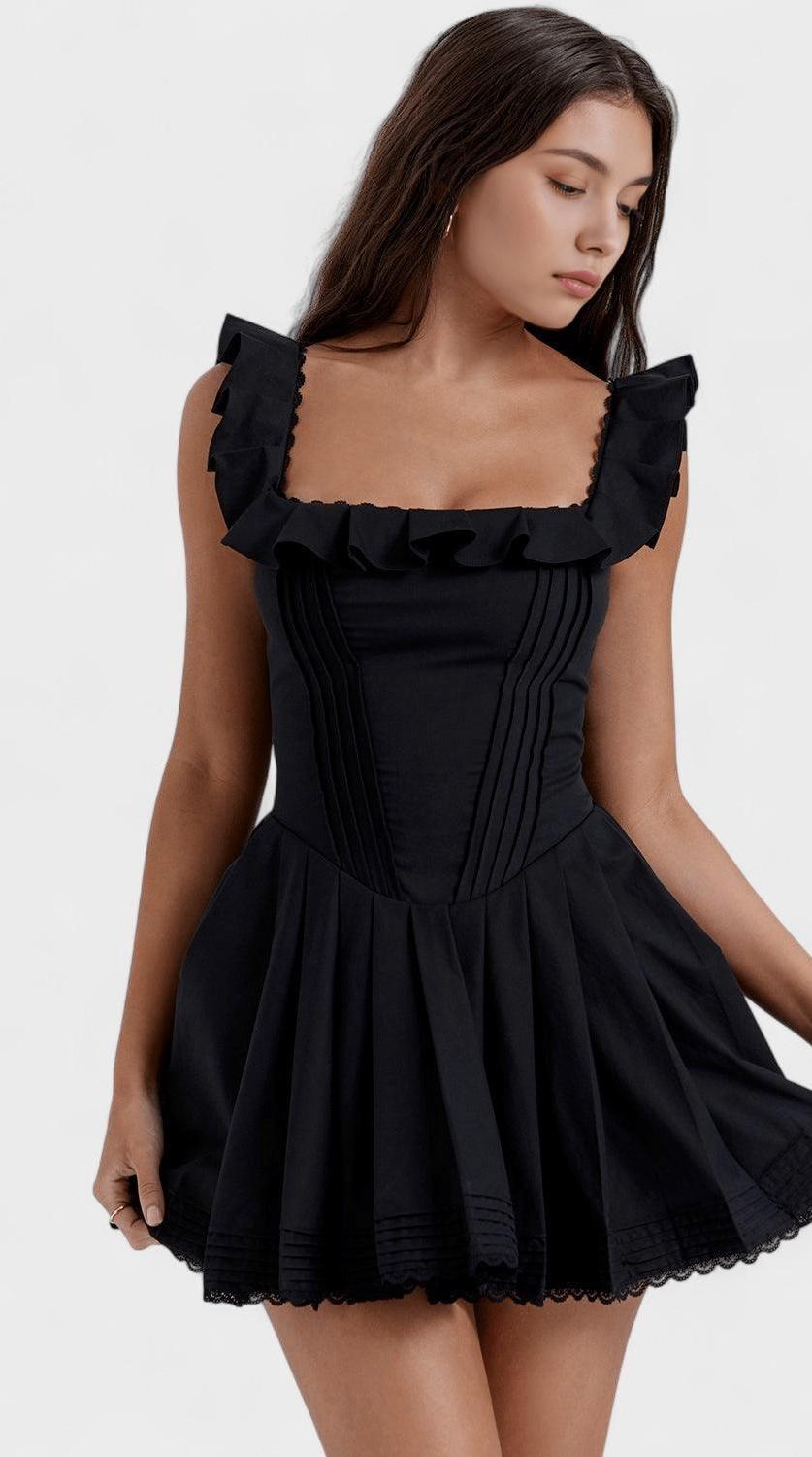 Vestido mini drapeado de corte femenino