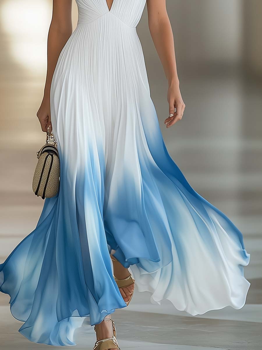 Vestido Maxi Azul Degradado