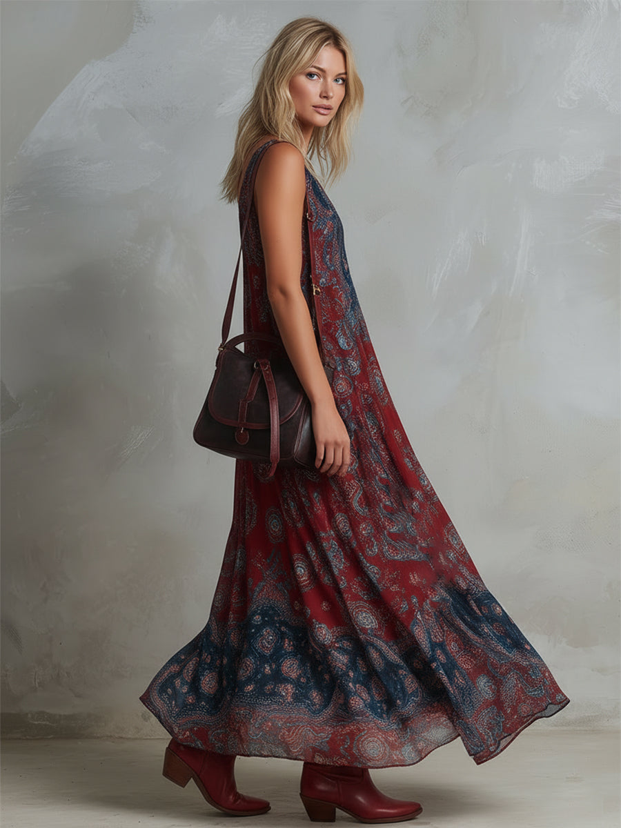 Vestido Maxi Boho Étnico