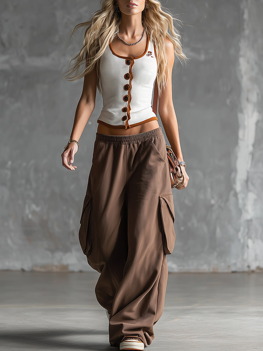Conjunto Blanco y Marrón