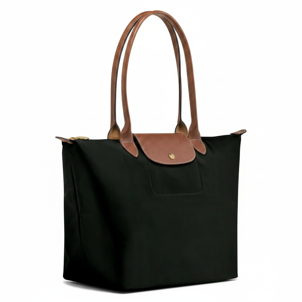 Bolsa Tote Grande Plegable, Negra
