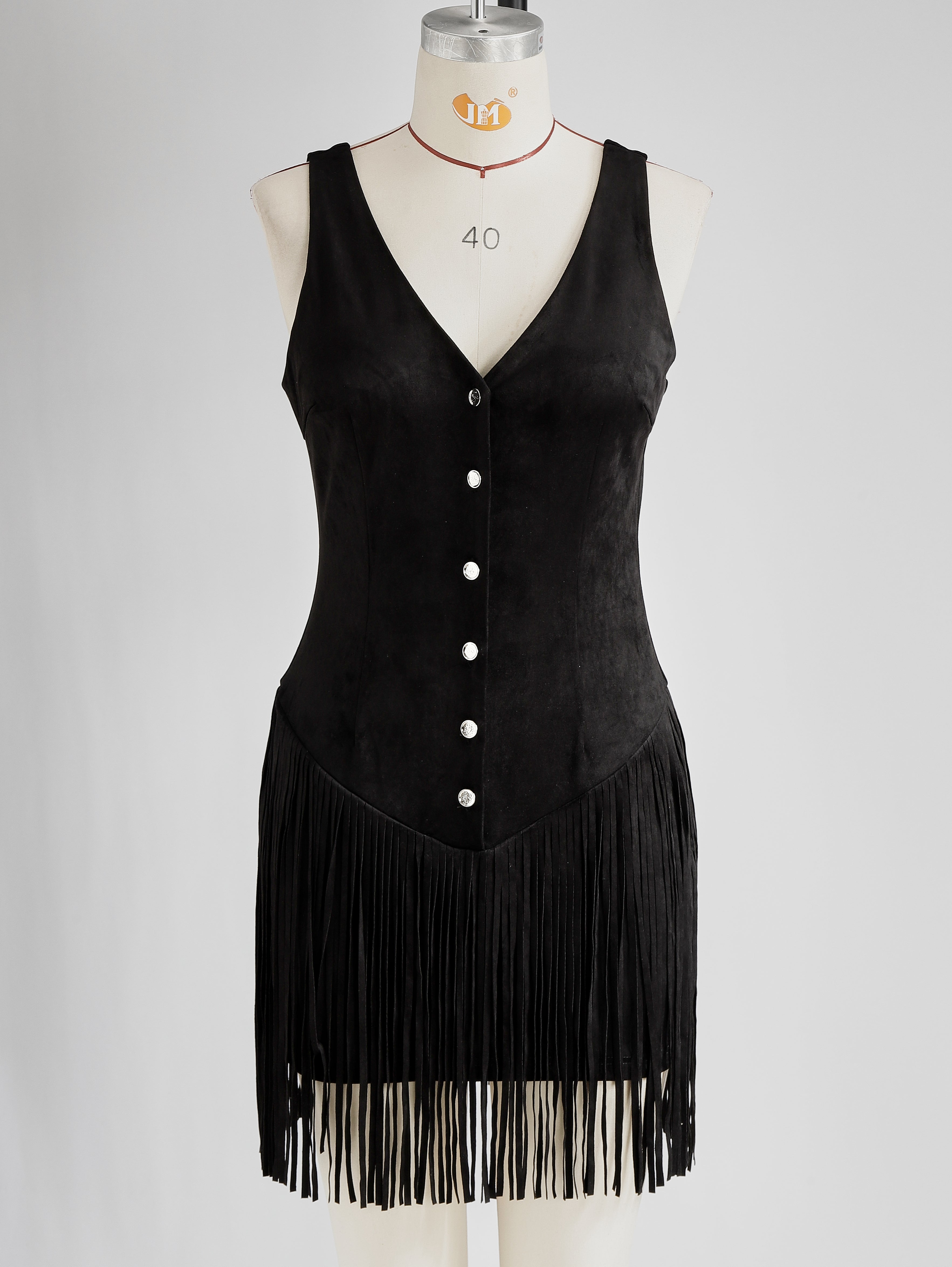 Vestido Ante Flecos