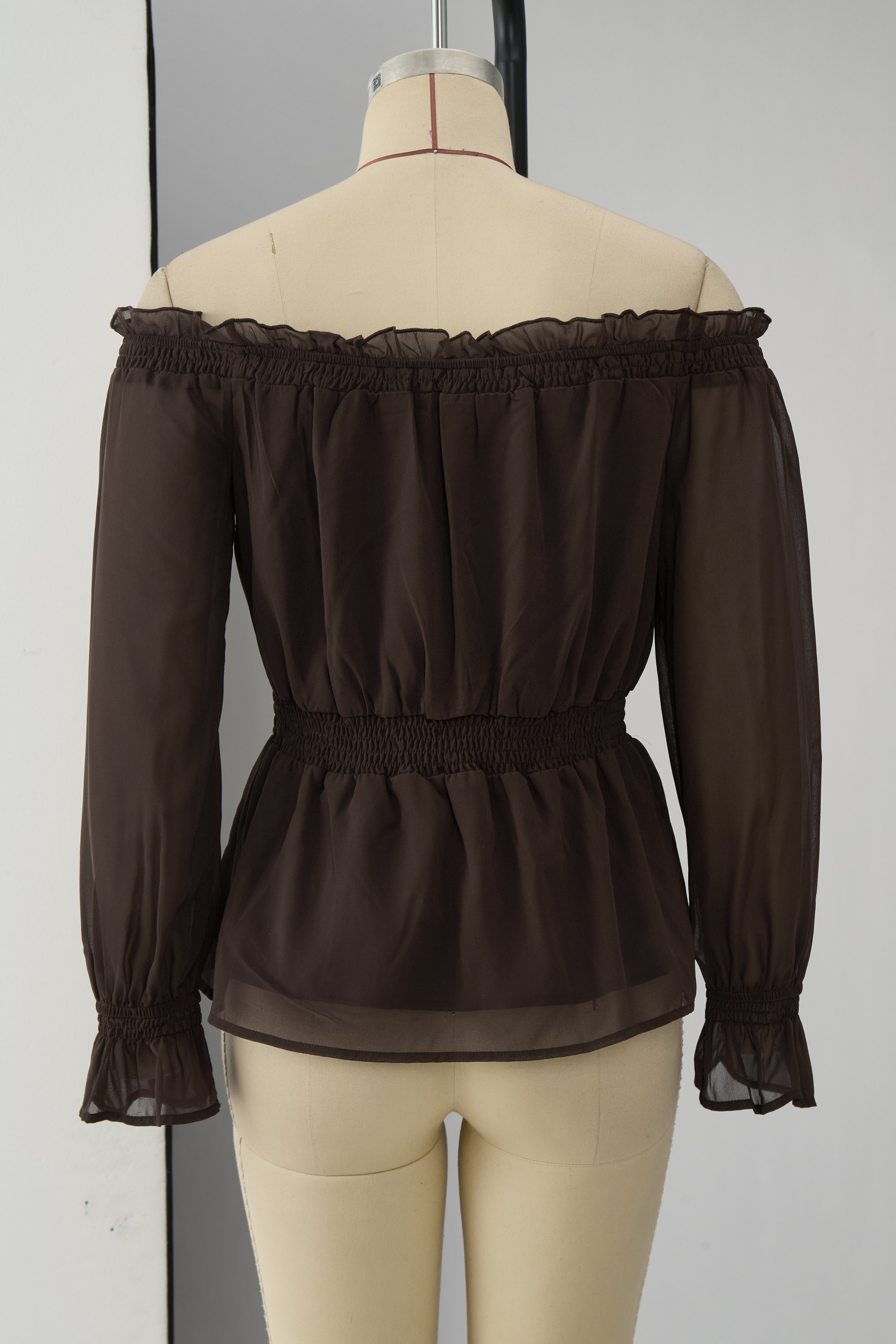 Blusa Marrón con Volantes