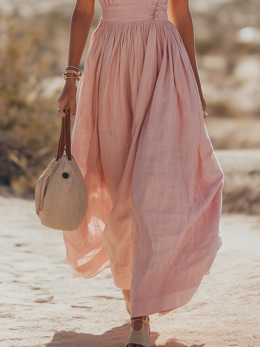 Vestido Halter Lino