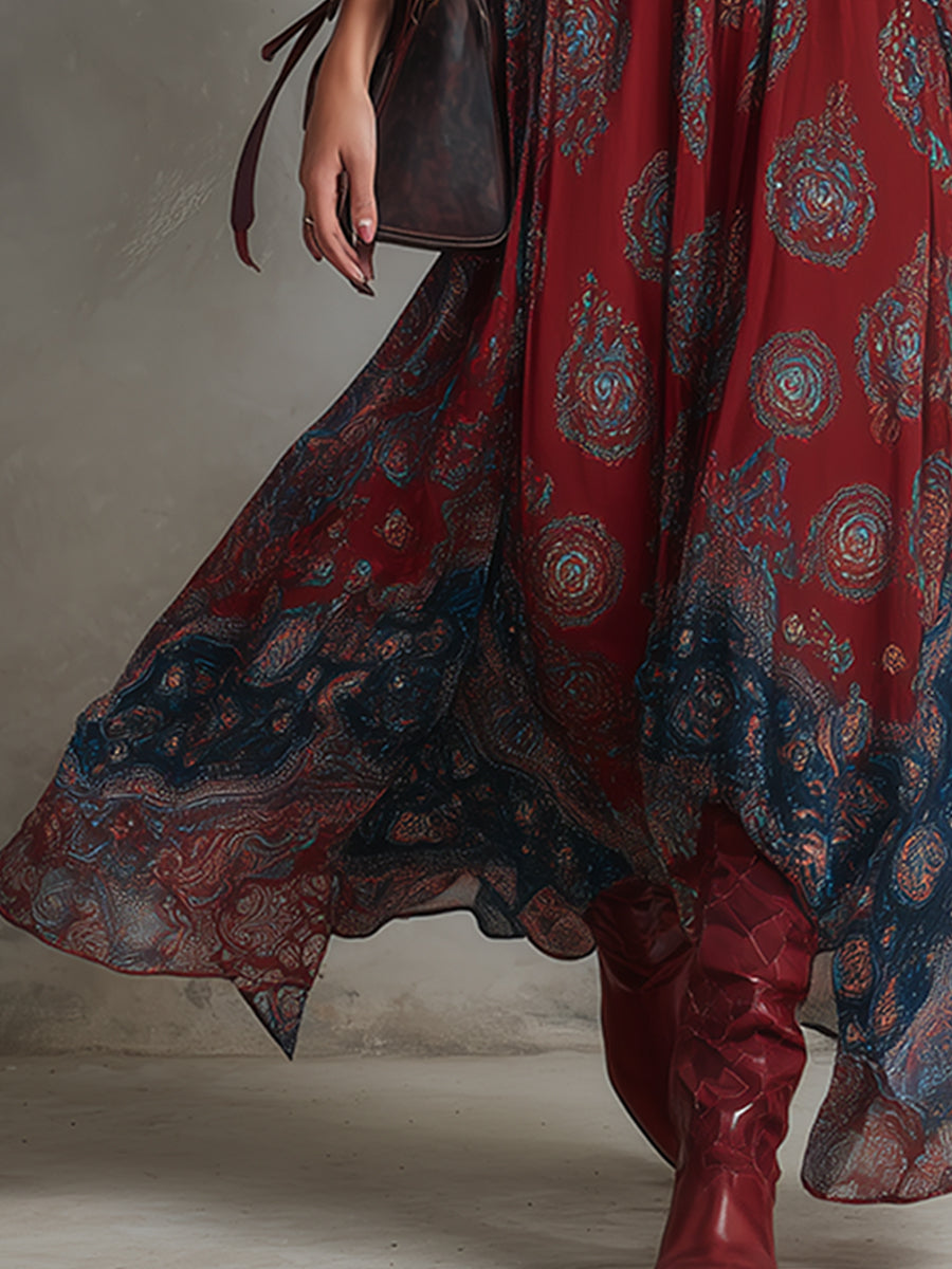 Vestido Maxi Boho Étnico