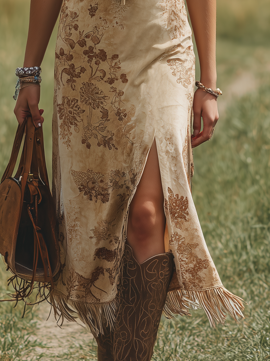 Vestido Boho con Flecos