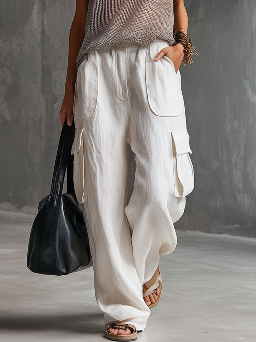 Pantalón Cargo Blanco