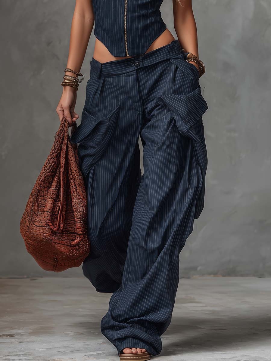 Conjunto de Rayas Azul Marino