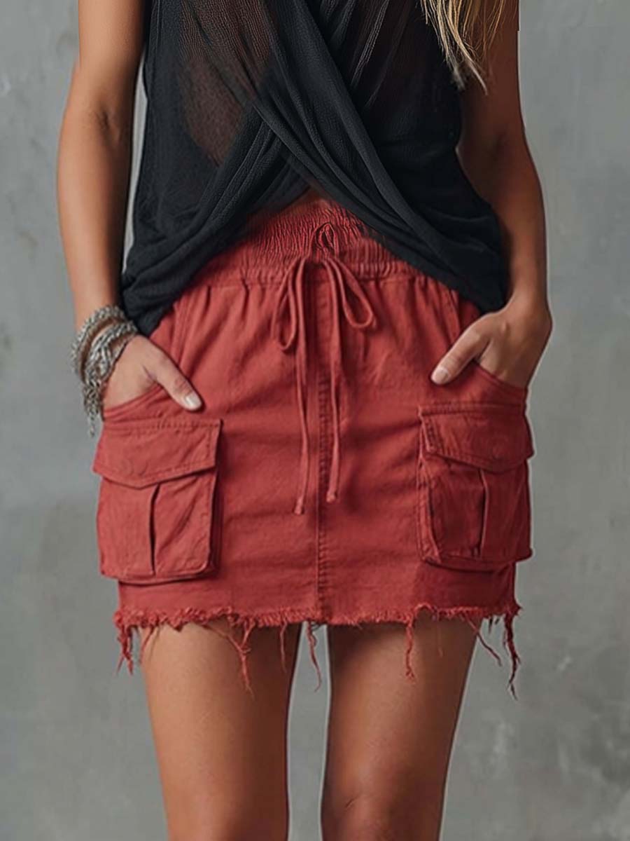 Falda Mini Roja Vintage
