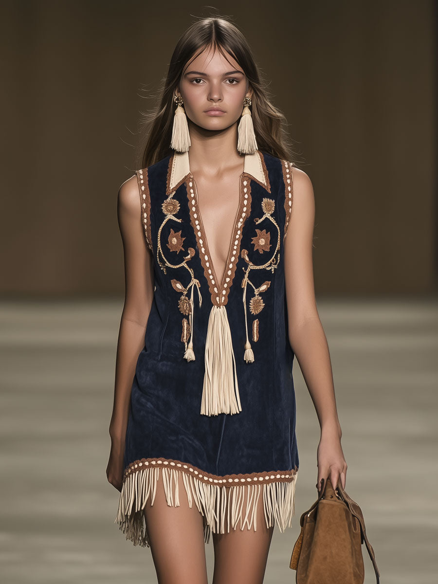 Vestido Mini Western Bordado