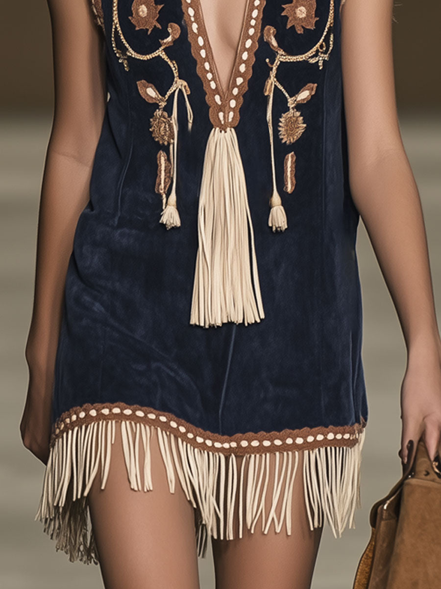 Vestido Mini Western Bordado