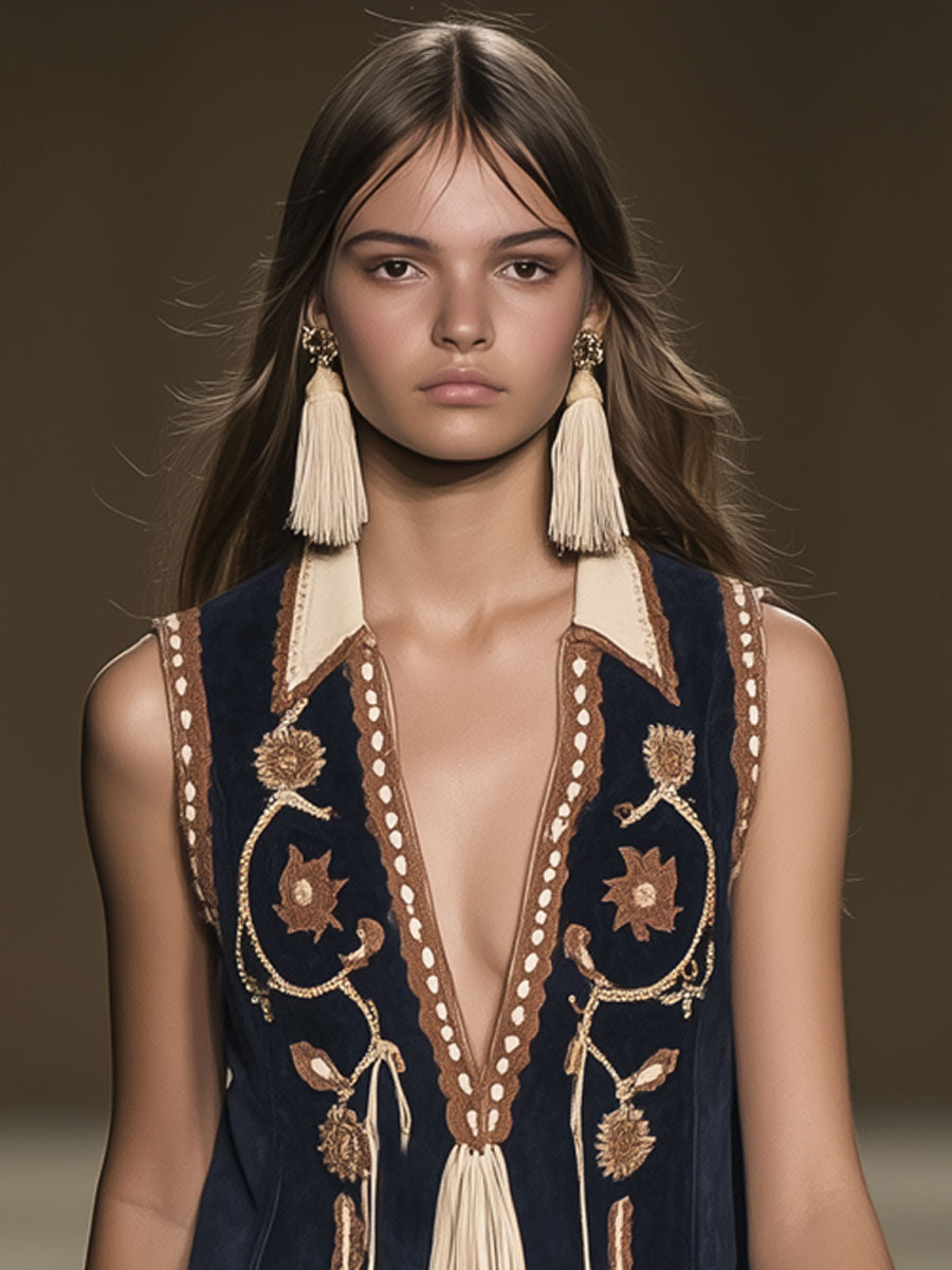 Vestido Mini Western Bordado