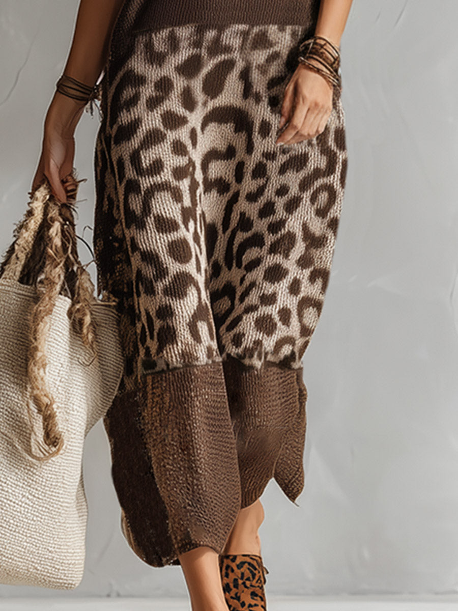 Vestido Maxi Leopardo Marrón