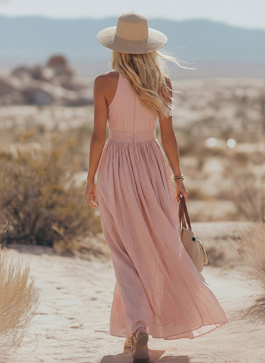 Vestido Halter Lino