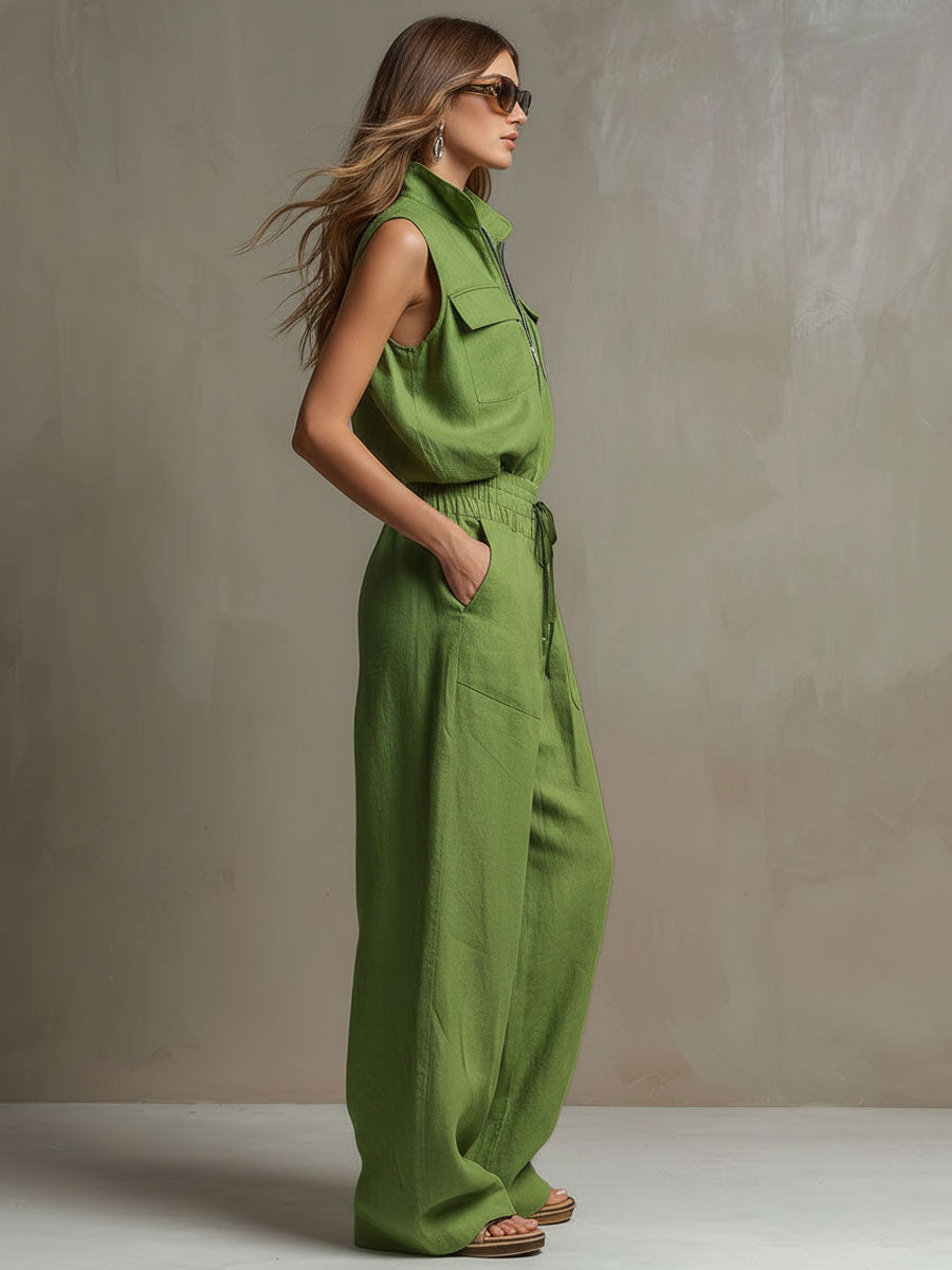 Conjunto Verde de Lino