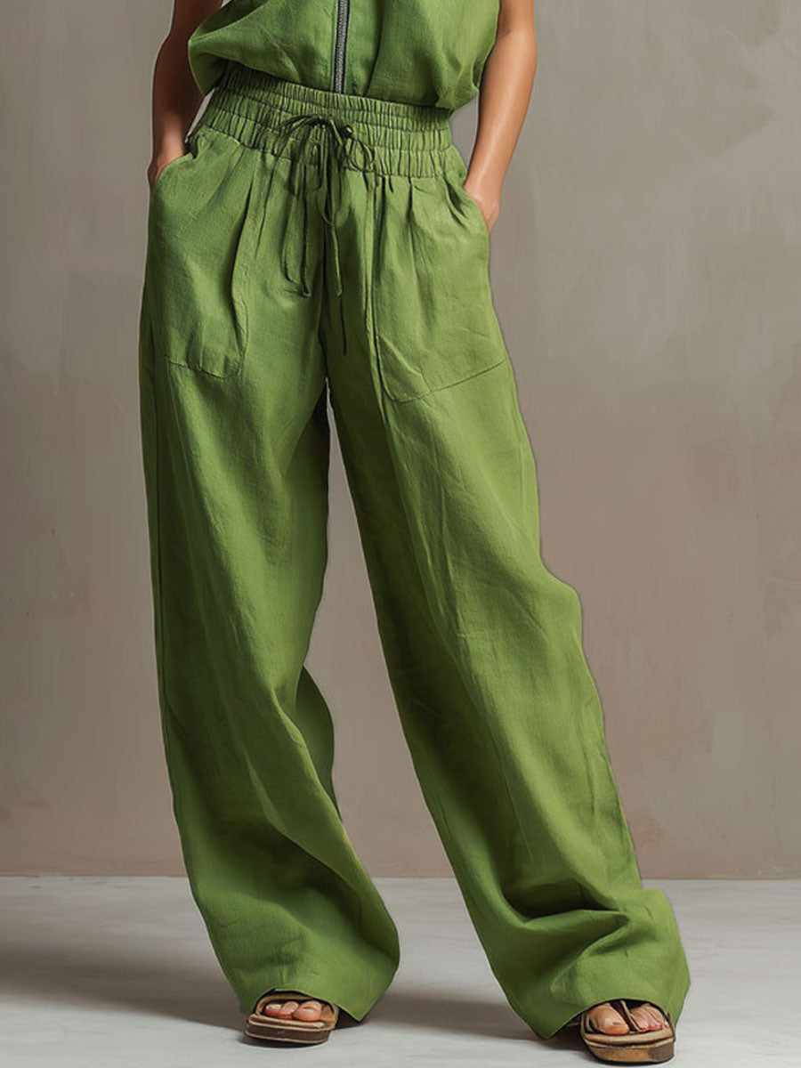 Conjunto Verde de Lino