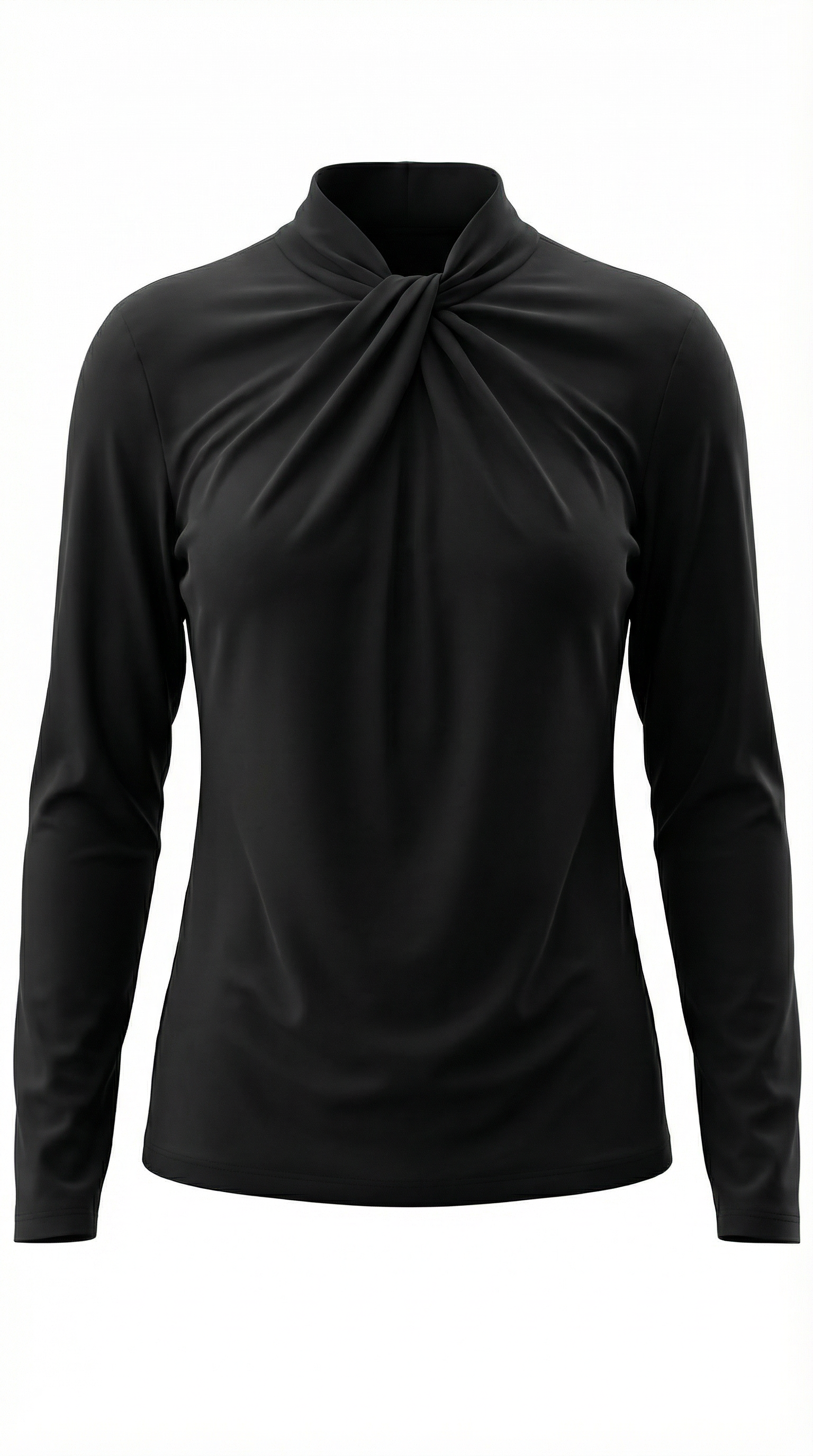 Blusa de cuello mock con lazo delicado
