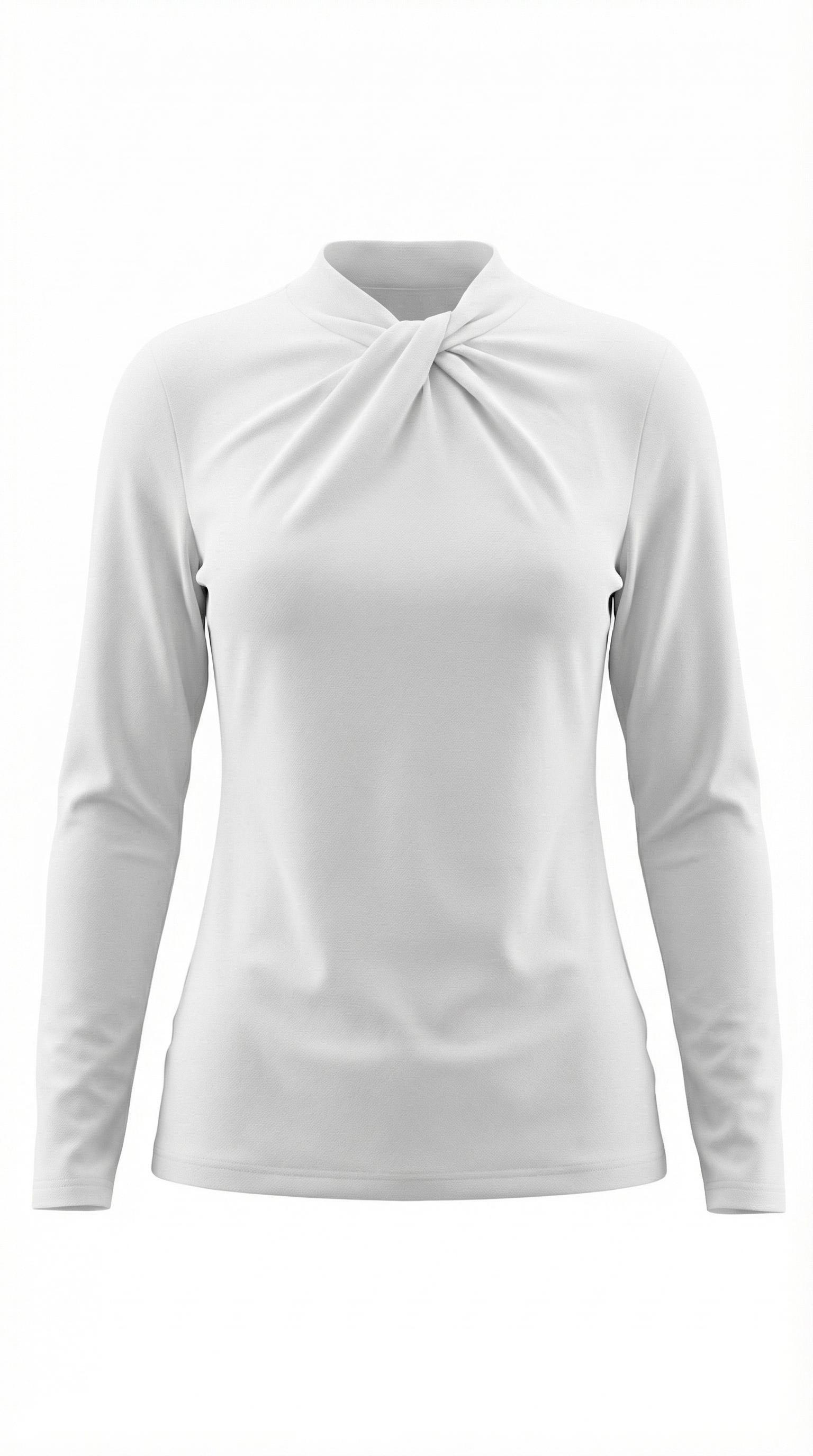 Blusa de cuello mock con lazo delicado