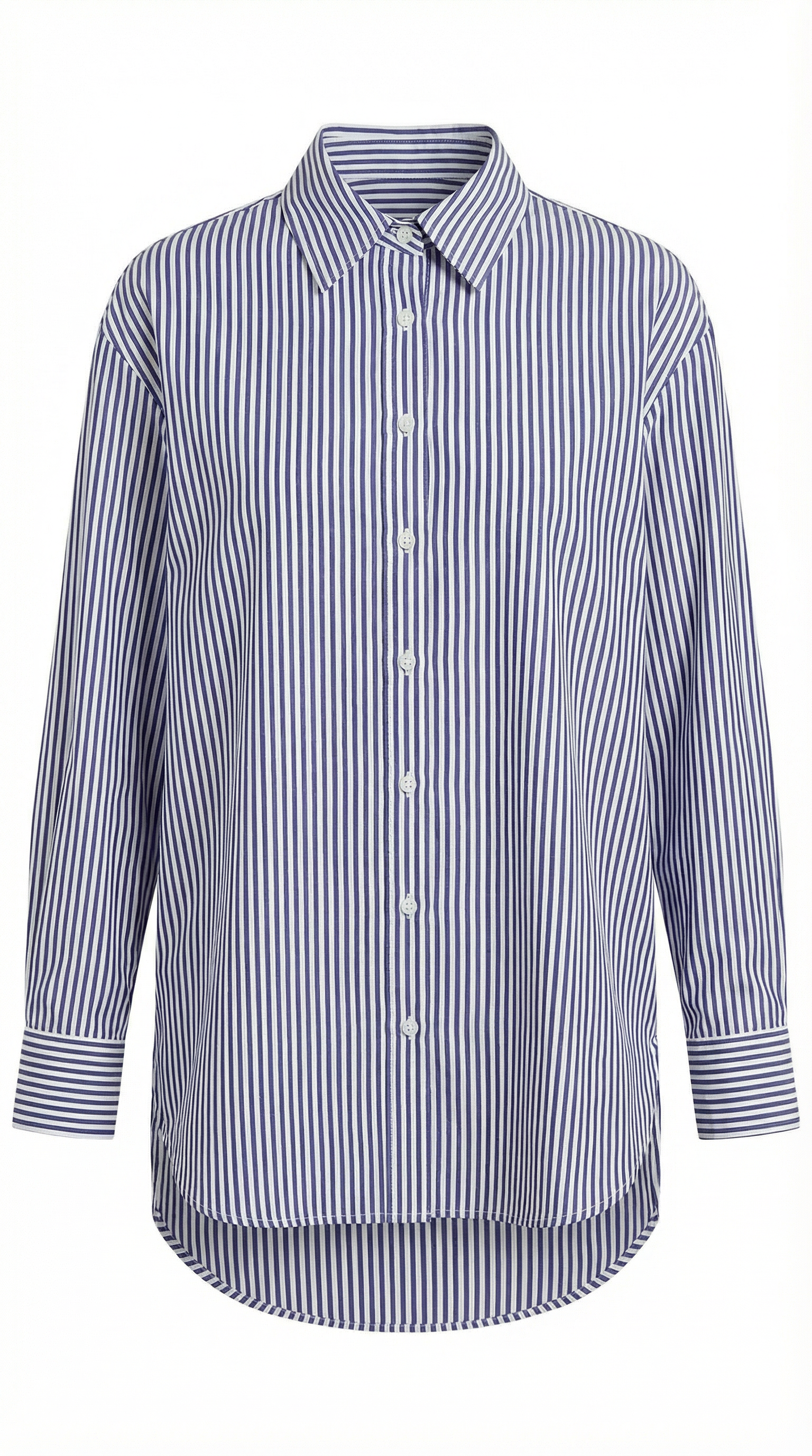 Blusa de manga larga a rayas de estilo parisino