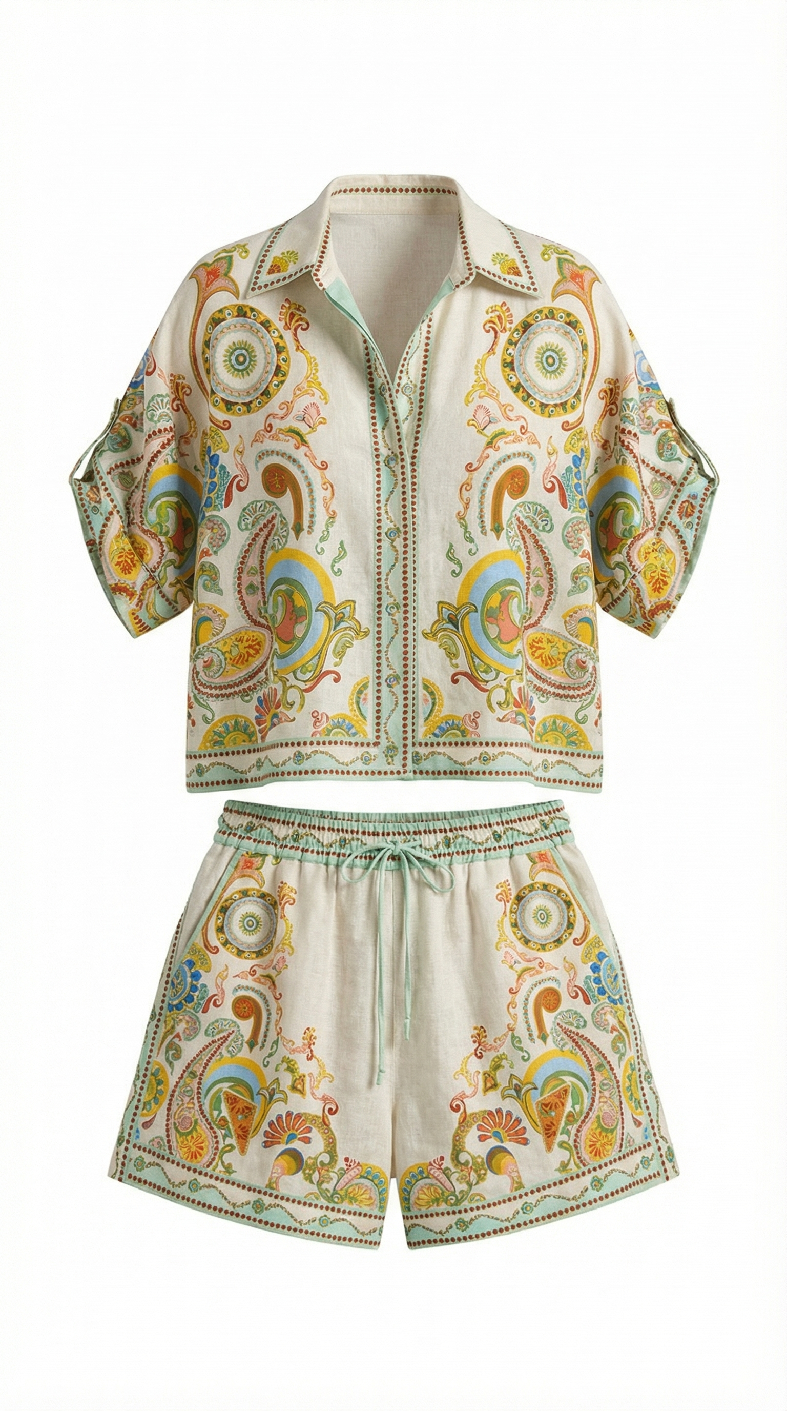 Conjunto de camiseta y shorts con estampado boho