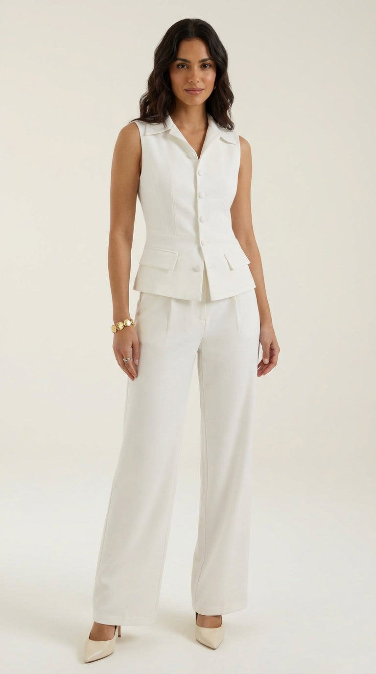 Conjunto de chaleco y pantalones de corte a medida