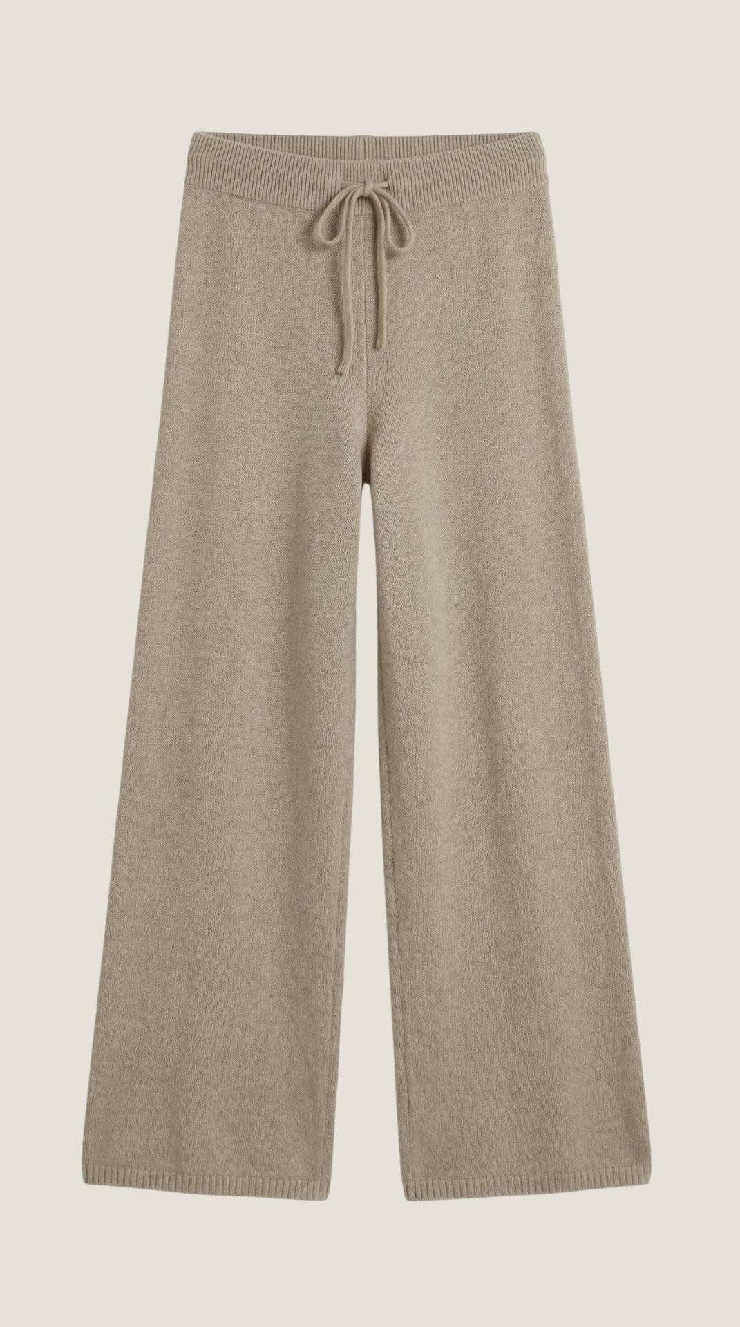 Conjunto de suéter de punto y pantalones amplios coordinados