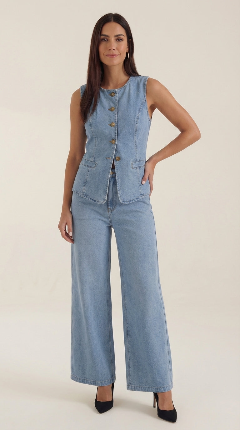 Conjunto vaquero coordinado de estilo moderno