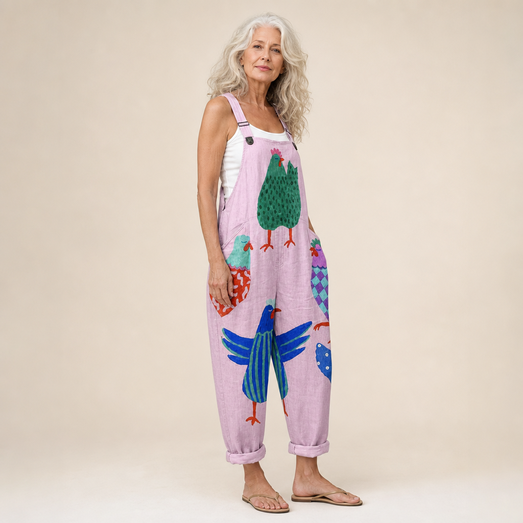 Elena | Peto con estampado artístico en rosa pastel