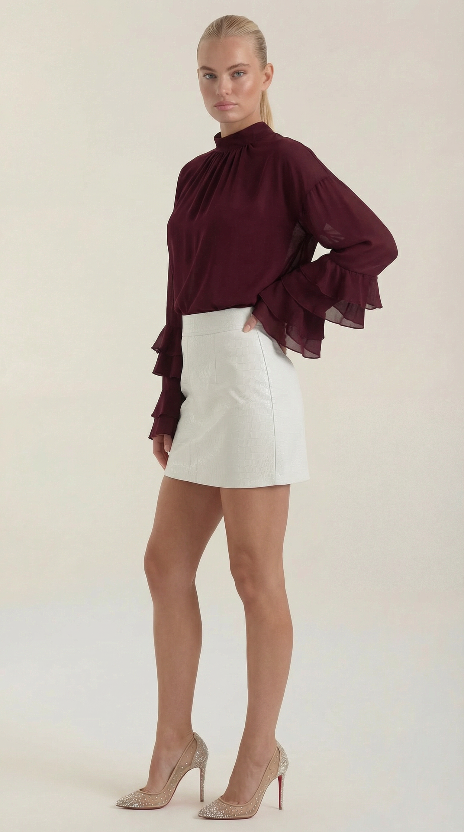 Falda en línea A de silueta elegante